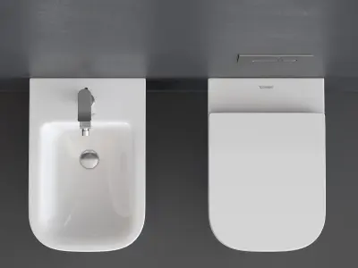 Duravit P3 Comforts Wall-Hung WC Low-poly 3D model