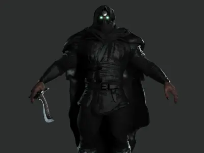 AAA 3D MODEL FANTASY MALE CHARACTER - THE CYBORG WARRIOR 01 Low-poly 3D model