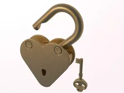 Padlock Gold collection 3D model