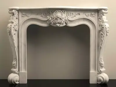  Classic Fireplace - High Quality 3D Model 03 3D model