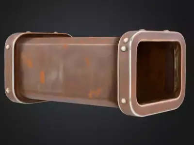 Rusty Metal Duct Low-poly 3D model