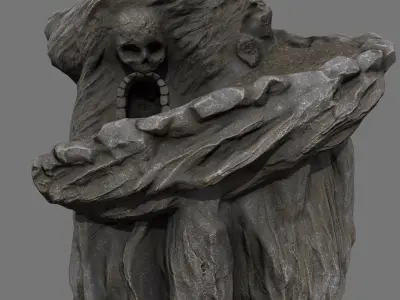 Skull Cave Low-poly 3D model 29