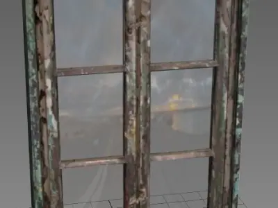 Window 5 Wooden Low-poly 3D model