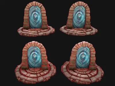 Medieval Portal Teleport Video Animation for Unreal and Unity  Low-poly 3D model