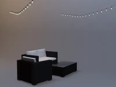 Edison Patio Lights Rope 3D model