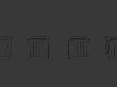 Wooden Boxes Pack Crate Low-Poly Free low-poly 3D model