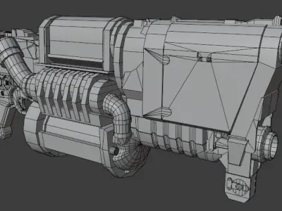 Futuristic Sci Fi GUN AXIS Low-poly 3D model