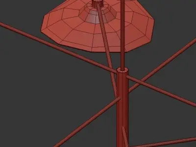 CALLA brass and glass chandelier with six clear glass shades 3D model