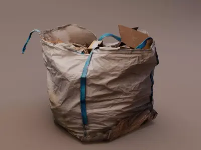 Construction BigBag Debris  Rubble Photogrammetry 8K 4 LODs Low-poly 3D model