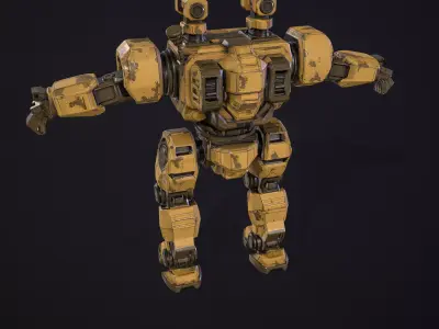 Heavy Industrial Robot Low-poly 3D model