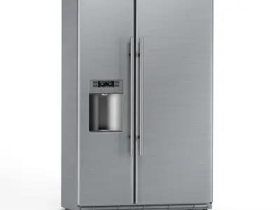 Fridge refrigerator two doors freezer inside outside 3D model