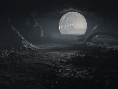 Cave - Rocks - Dark - Blender - Tunnel 3D model