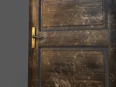 Old Wood Door Low-poly 3D model