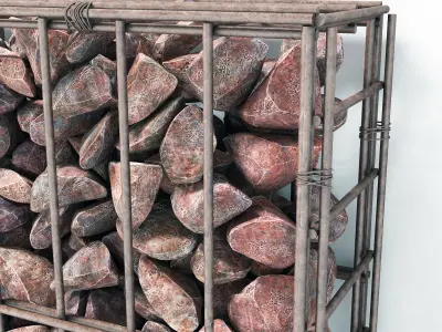Gabion cage frame 3D model