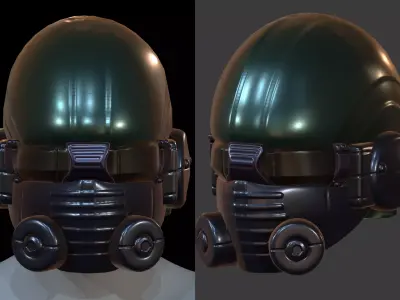 Gas mask helmet 3d model scifi Low-poly  Low-poly 3D model 243