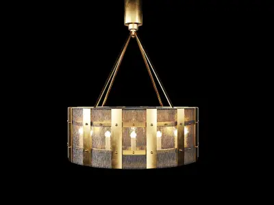 Transparent Textured Murano Art Glass Chandelier 3D model