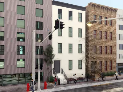 Scene of City-complex cityscape with realistic rendering 3D model