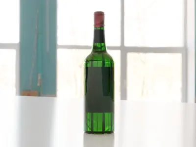 Whiskey Bottle Low-poly 3D model