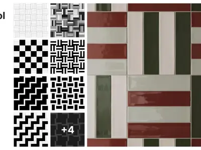 Subway Tile in Crosshatch Layout Texture