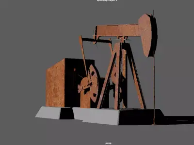 Rusty Oil Pump Jack 3D model Low-poly 3D model