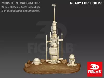 X-34 LANDSPEEDER BASE DIORAMA 3D model