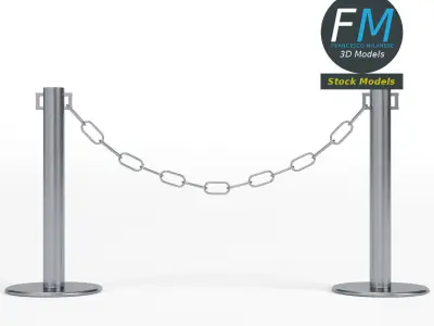 Chain barrier 3D model