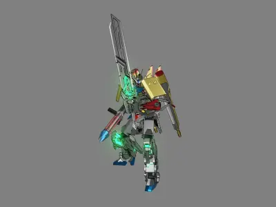 Attacker Gundam 10 3D model