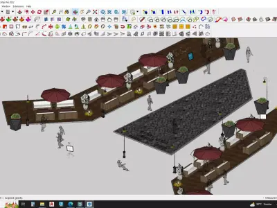 landscape environment pedestrian 3D model