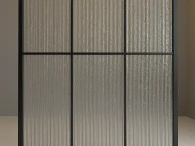 Glass partition door 466 Low-poly 3D model