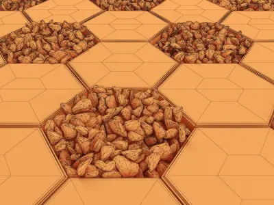 Paving hexagon pebble 3D model