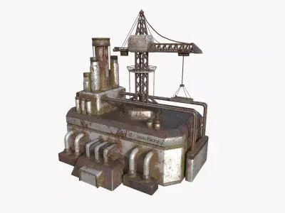 SciFi Factory A10 Abandoned - Sci Fi Exterior Design Low-poly 3D model