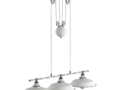 Westinghouse Iron Hill Three Light Indoor Island Pulley Pendant 3D model