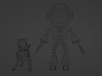 Z-35 Friendly Robot Low-poly 3D model