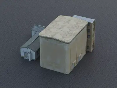 Rural industrial facility in China Low-poly 3D model