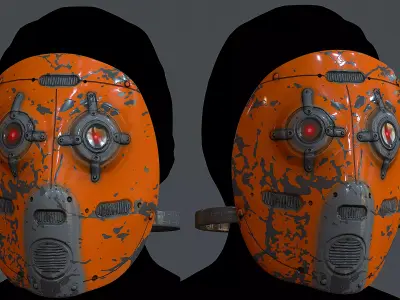 Gas mask helmet 3d model scifi Low-poly  Low-poly 3D model 489
