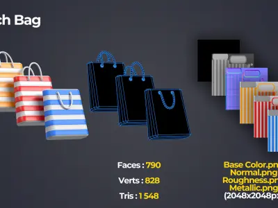 Beach Pack Low-poly 3D model