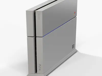 Sony PlayStation 4 Game Console with Stand 20th Anniversary Edit Low-poly 3D model