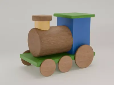 Toy train Free 3D model