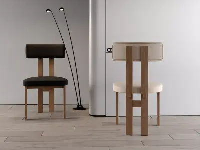 Minimalist Wooden Chairs 3D model