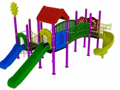 Kids Outdoor Playground 14 3D model