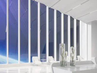 Sci-fi white interior 03 3D model