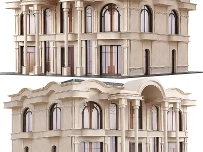 two story modern house 4 3D model