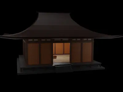 Small Temple in oriental style Low-poly 3D model