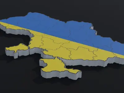 Political Map of Ukraine 3D model