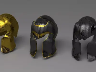 Knight helmet  Low-poly 3D model
