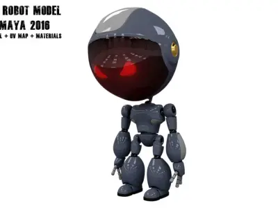 Robot Model body may Low-poly 3D model