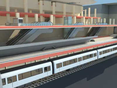 Section of Subway Station 1 3D model