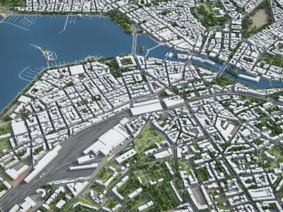 Top 5 Cities in Switzerland 3D Model Pack