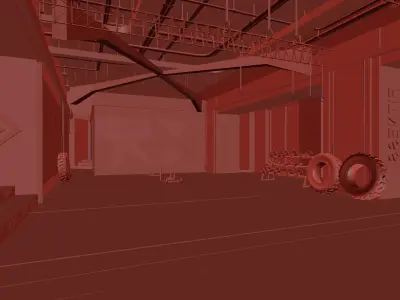 gymnasium gym with exercise machines  3D model 3D model