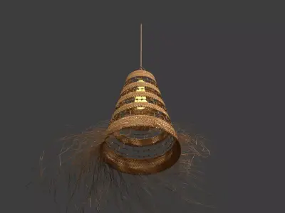 Chinese Rattan Lantern  Low-poly 3D model